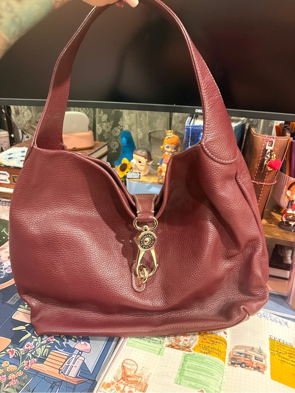 Dooney & Bourke Logo Lock Hobo - Merlot